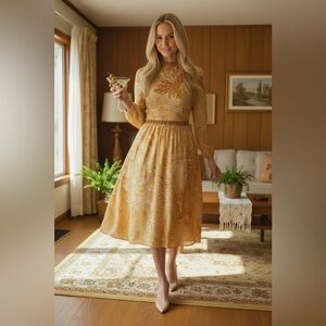 Hand Beaded Fred Rothschild Imperial Designs  1960’s elegant cocktail dress